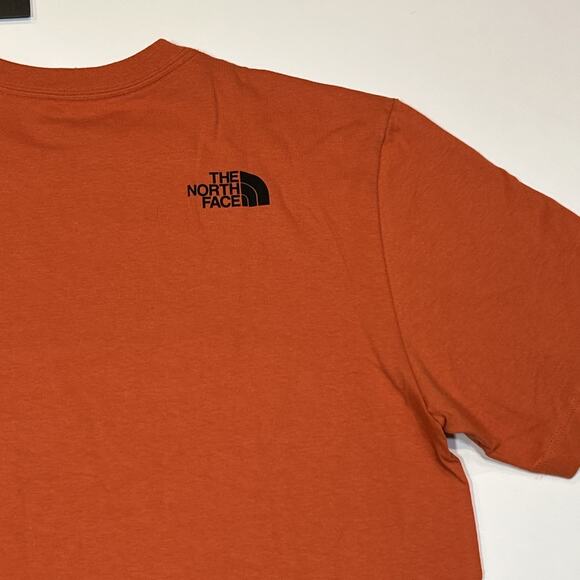 The North Face Men’s Medium T-Shirt Orange NWT Short Sleeve 100% Cotton Box Logo - Picture 13 of 13